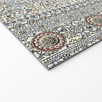 Antique Persian Cream Blue Pearl Carpet Welcome Mat Gallery Image 2
