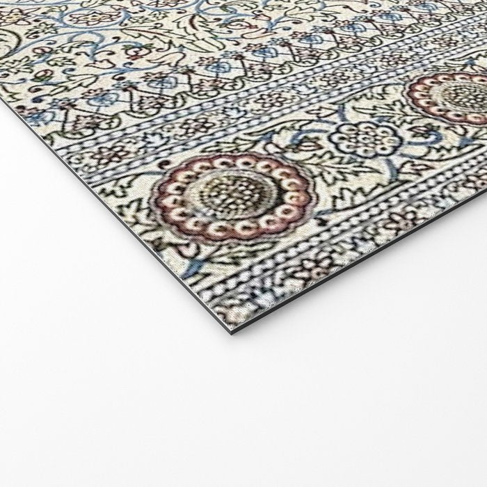Antique Persian Cream Blue Pearl Carpet Welcome Mat Gallery Image 2