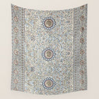 Antique Persian Cream Blue Pearl Carpet Wall Tapestry Gallery Image 4