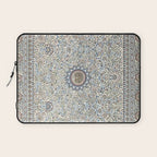 Antique Persian Cream Blue Pearl Carpet Laptop Sleeve Gallery Image 1