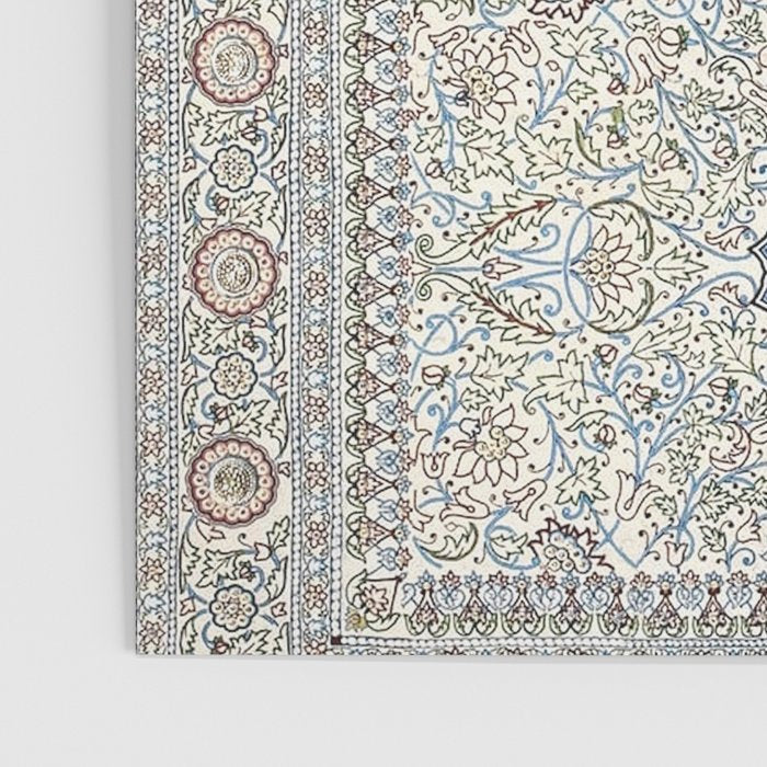 Antique Persian Cream Blue Pearl Carpet Poster Gallery Image 3