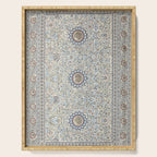 Antique Persian Cream Blue Pearl Carpet Serving Tray Gallery Image 1