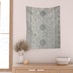 Antique Persian Cream Blue Pearl Carpet Wall Tapestry Gallery Image 2