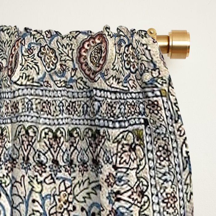 Antique Persian Cream Blue Pearl Carpet Window Curtain Gallery Image 2