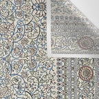Antique Persian Cream Blue Pearl Carpet Wall Tapestry Gallery Image 3