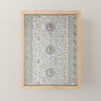 Antique Persian Cream Blue Pearl Carpet Mini Art Print Gallery Image 1