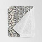 Antique Persian Cream Blue Pearl Carpet Throw Blanket Gallery Image 3