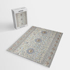 Antique Persian Cream Blue Pearl Carpet Jigsaw Puzzle Gallery Image 2