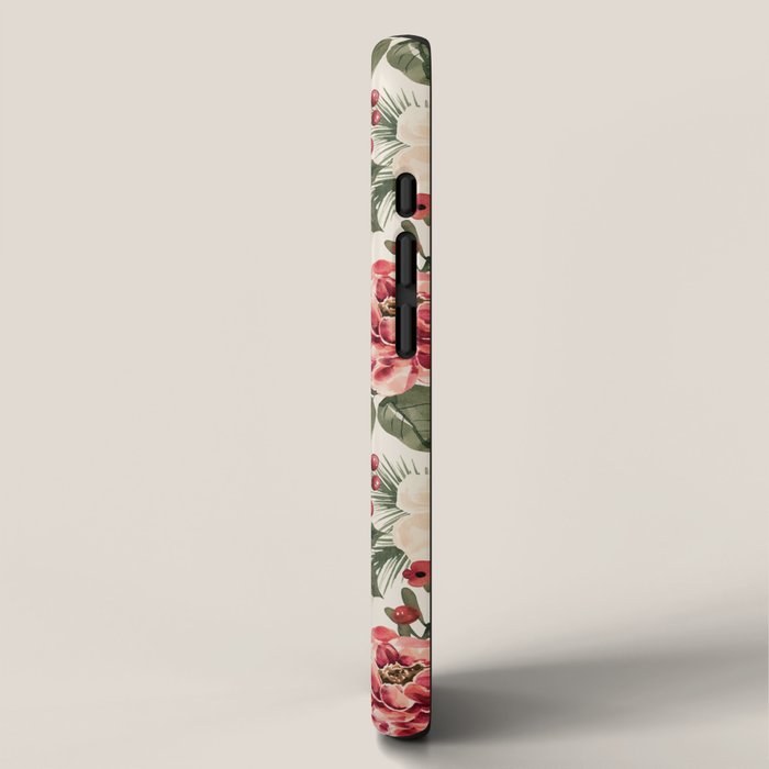 Vintage Christmas Floral iPhone Case Gallery Image 2