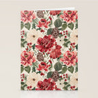 Vintage Christmas Floral Stationery Card Gallery Image 2