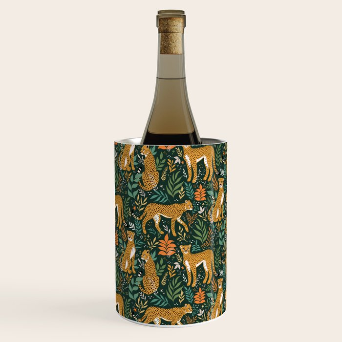 Spring Cheetah Pattern II - Lush Green Wine Chiller Gallery Image 1