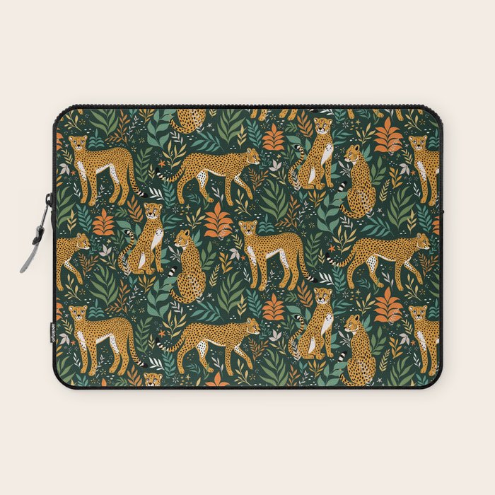 Spring Cheetah Pattern II - Lush Green Laptop Sleeve Gallery Image 1
