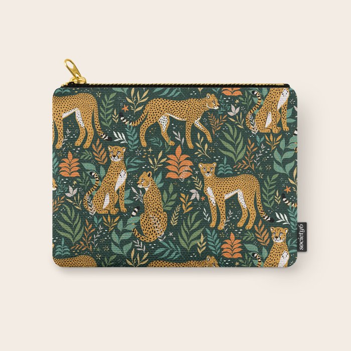 Spring Cheetah Pattern II - Lush Green Carry All Pouch Gallery Image 1