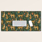 Spring Cheetah Pattern II - Lush Green Desk Mat Gallery Image 1