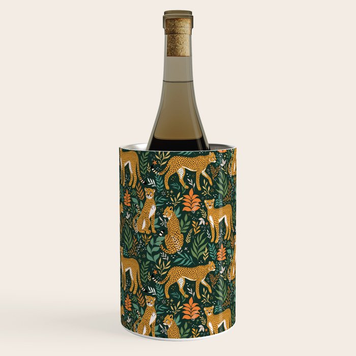 Spring Cheetah Pattern II - Lush Green Wine Chiller Gallery Image 3