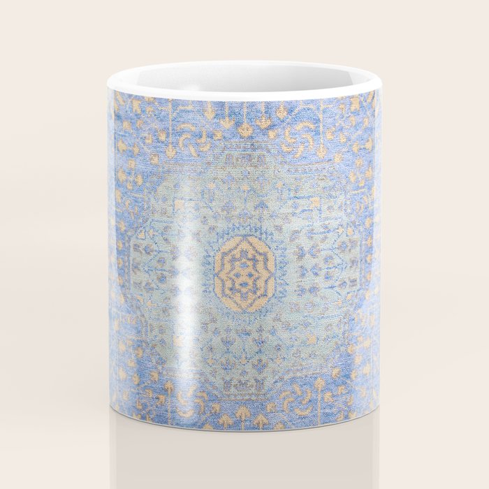Powder Blue Lemon Antique Persian Mamluk Coffee Mug Gallery Image 4