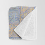 Powder Blue Lemon Antique Persian Mamluk Throw Blanket Gallery Image 3