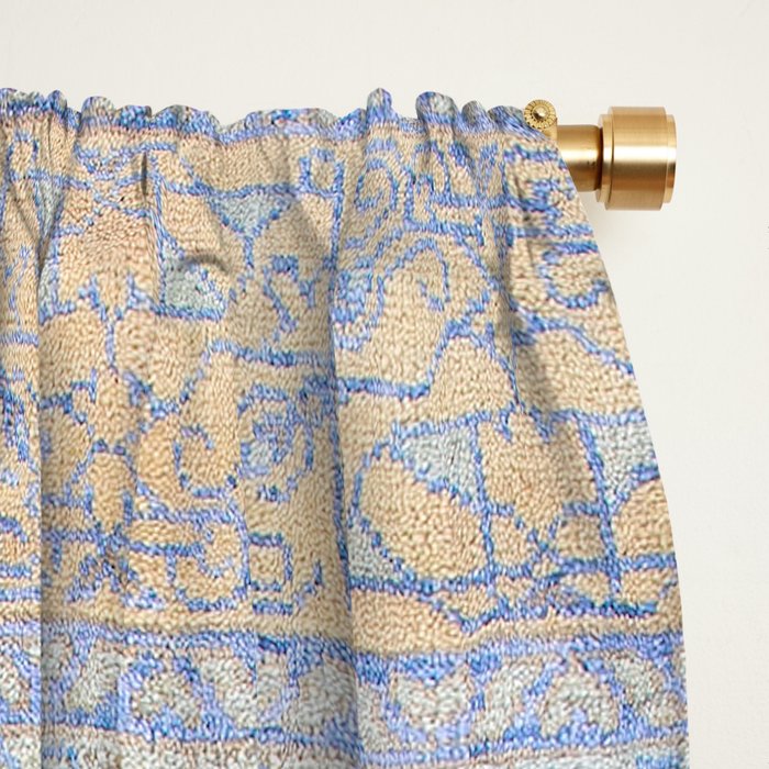 Powder Blue Lemon Antique Persian Mamluk Window Curtain Gallery Image 2