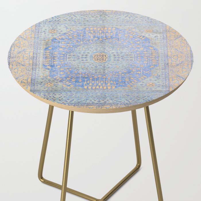 Powder Blue Lemon Antique Persian Mamluk Side Table Gallery Image 2