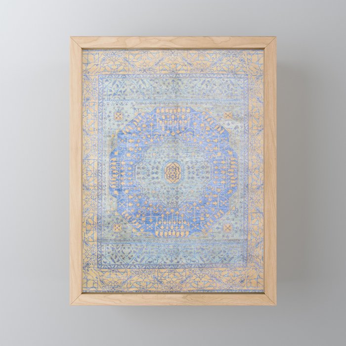 Powder Blue Lemon Antique Persian Mamluk Mini Art Print Gallery Image 1