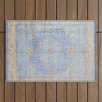 Powder Blue Lemon Antique Persian Mamluk Outdoor Rug Gallery Image 1