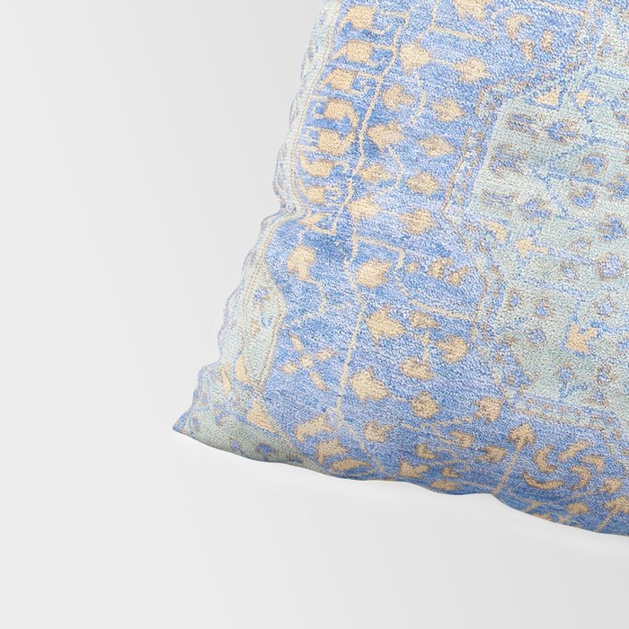 Powder Blue Lemon Antique Persian Mamluk Pillow Sham Gallery Image 4