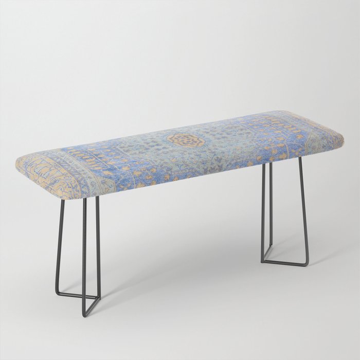 Powder Blue Lemon Antique Persian Mamluk Bench Gallery Image 1