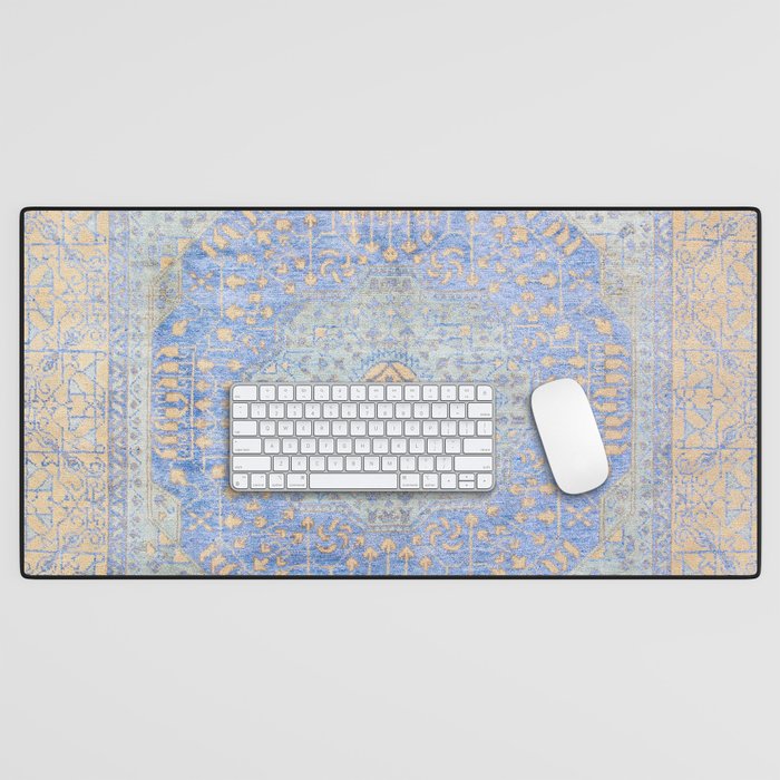 Powder Blue Lemon Antique Persian Mamluk Desk Mat Gallery Image 1