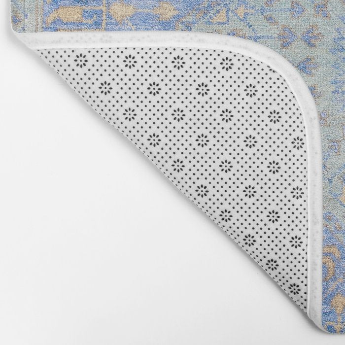 Powder Blue Lemon Antique Persian Mamluk Bath Mat Gallery Image 2