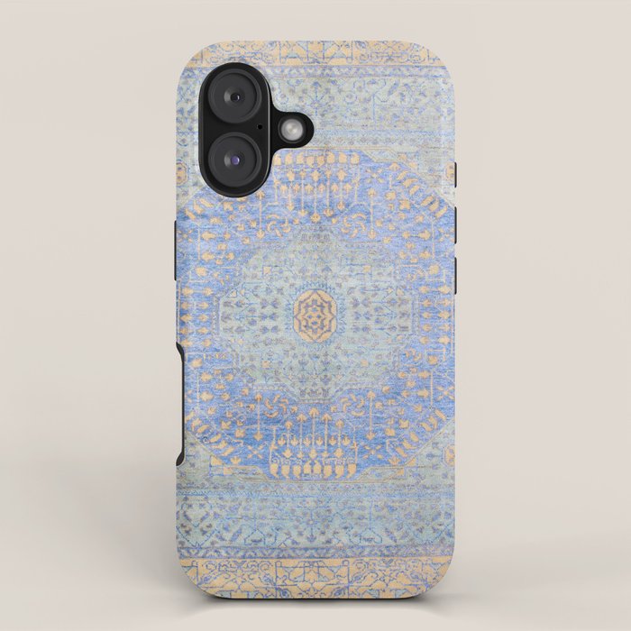 Powder Blue Lemon Antique Persian Mamluk iPhone Case Gallery Image 1