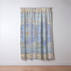 Powder Blue Lemon Antique Persian Mamluk Window Curtain Gallery Image 3