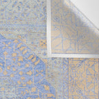 Powder Blue Lemon Antique Persian Mamluk Wall Tapestry Gallery Image 3