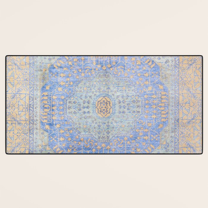Powder Blue Lemon Antique Persian Mamluk Desk Mat Gallery Image 3