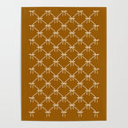 Bows & Ribbons Pattern XVII Burnt Ochre Poster Gallery Image 4