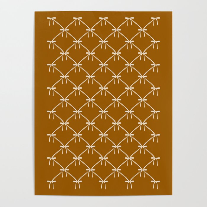 Bows & Ribbons Pattern XVII Burnt Ochre Poster Gallery Image 4
