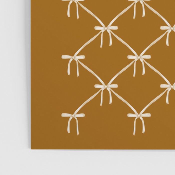 Bows & Ribbons Pattern XVII Burnt Ochre Poster Gallery Image 3