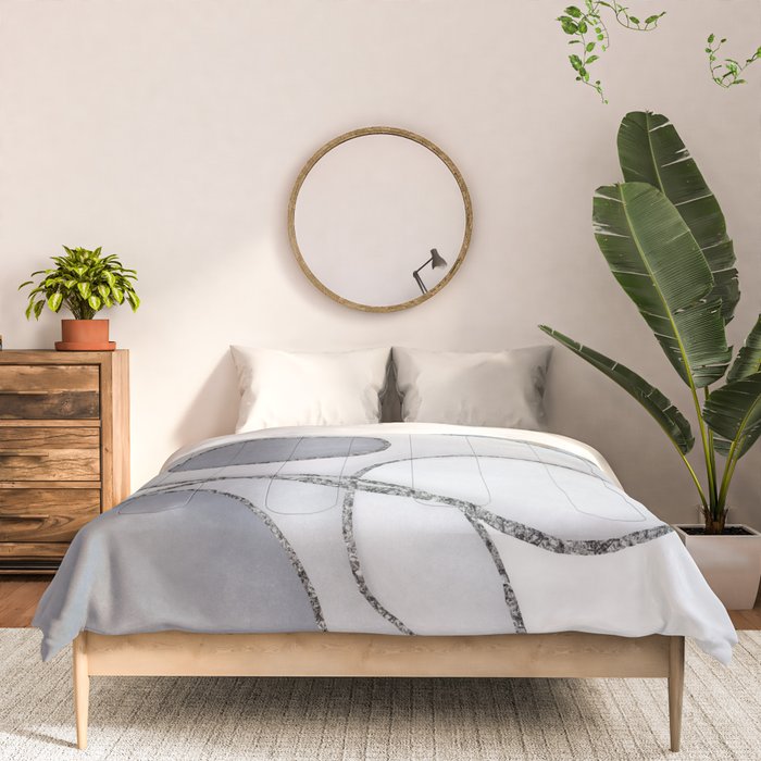Abstract Line Work Blue Grey Comforter Gallery Image 3