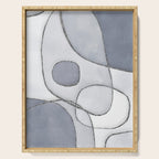 Abstract Line Work Blue Grey Serving Tray Gallery Image 1