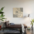Abstract Line Work Blue Grey Wood Wall Art Gallery Image 2