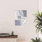 Abstract Line Work Blue Grey Poster Gallery Image 2