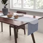 Abstract Line Work Blue Grey Table Runner Gallery Image 2