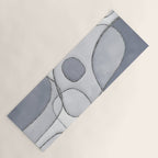 Abstract Line Work Blue Grey Yoga Mat Gallery Image 1
