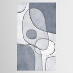 Abstract Line Work Blue Grey Tablecloth Gallery Image 2