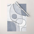 Abstract Line Work Blue Grey Wrapping Paper Gallery Image 1