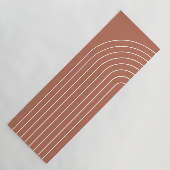 Minimal Arch LI Coral Red Modern Geometric Lines Yoga Mat Gallery Image 1
