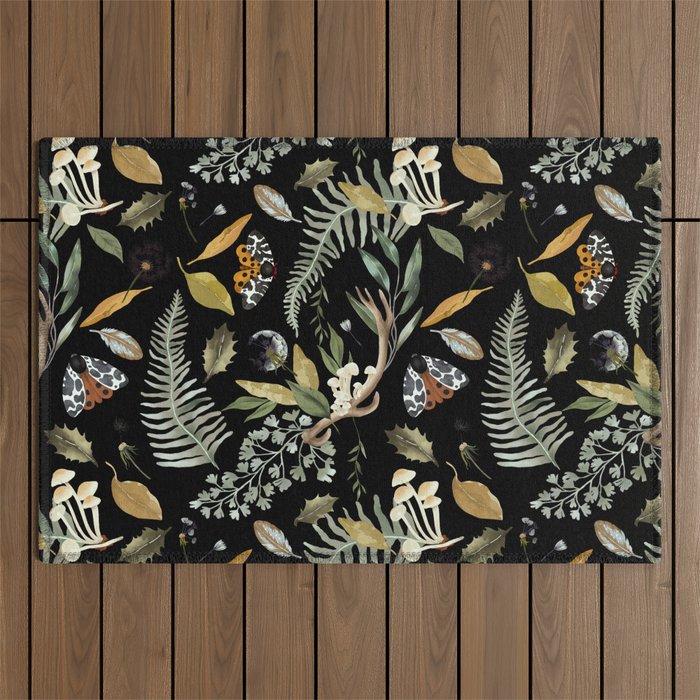 Moths Mystical Woodland D Outdoor Rug Gallery Image 1