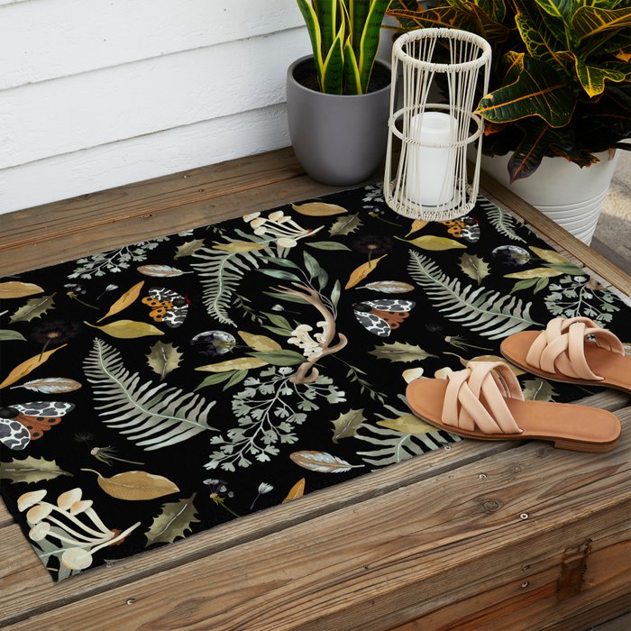 Moths Mystical Woodland D Outdoor Rug Gallery Image 2