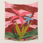 Expressionist Lilly Flowers  Wall Tapestry Gallery Image 4