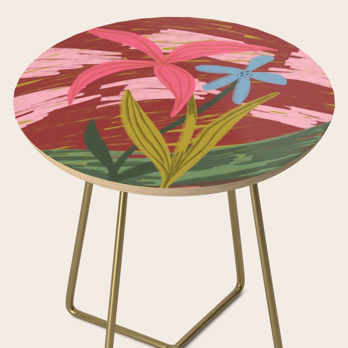 Expressionist Lilly Flowers  Side Table Gallery Image 2