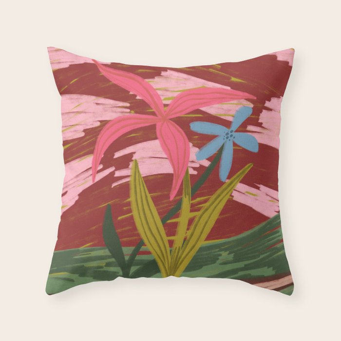 Expressionist Lilly Flowers  Throw Pillow Gallery Image 1